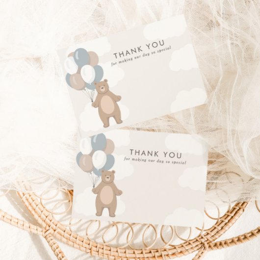 We kunnen nauwelijks wachten | Neutrale blauwe jon Bedankkaart