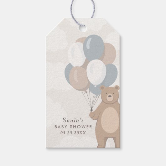 We kunnen nauwelijks wachten | Neutrale Blue Boy's Cadeaulabel (Voorkant)