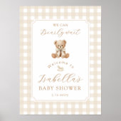 We kunnen nauwelijks wachten neutrale Teddybeer We Poster (Voorkant)