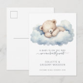 We kunnen nauwelijks wachten op Baby Beer wolken Aankondigingskaart (Voorkant / Achterkant)