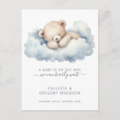 We kunnen nauwelijks wachten op Baby Beer wolken Aankondigingskaart (Voorkant)