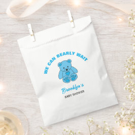 We kunnen nauwelijks wachten op Baby shower Blue T Bedankzakje