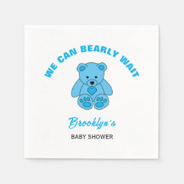 We kunnen nauwelijks wachten op Baby shower Blue T Servet