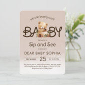 We kunnen nauwelijks wachten op Baby shower Sip an Kaart (Staand voorkant)