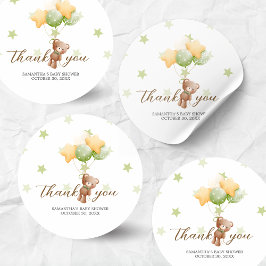 We kunnen nauwelijks wachten op ballon Baby shower Ronde Sticker