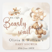 We kunnen nauwelijks wachten op Boho genderneutraa Vierkante Sticker (Voorkant)