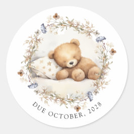 We kunnen nauwelijks wachten op de slapende teddyb ronde sticker