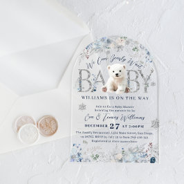 We kunnen nauwelijks wachten op de winter Beer Bab Acryl Uitnodigingen