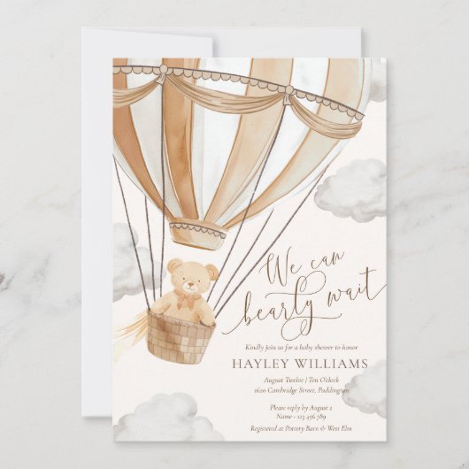 We kunnen nauwelijks wachten op een Baby shower Kaart (Voorkant)