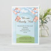 We kunnen nauwelijks wachten op een Baby shower ui Kaart (Staand voorkant)