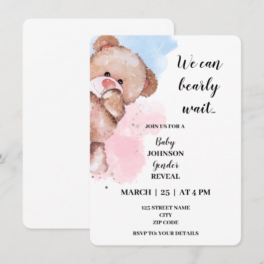 We kunnen nauwelijks wachten op gender onthulling kaart (Voorkant / Achterkant)