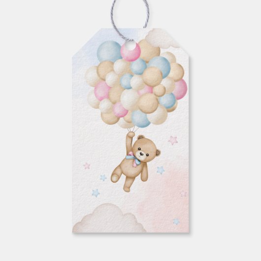 We kunnen nauwelijks wachten op gender reveal Beer Cadeaulabel (Achterkant)