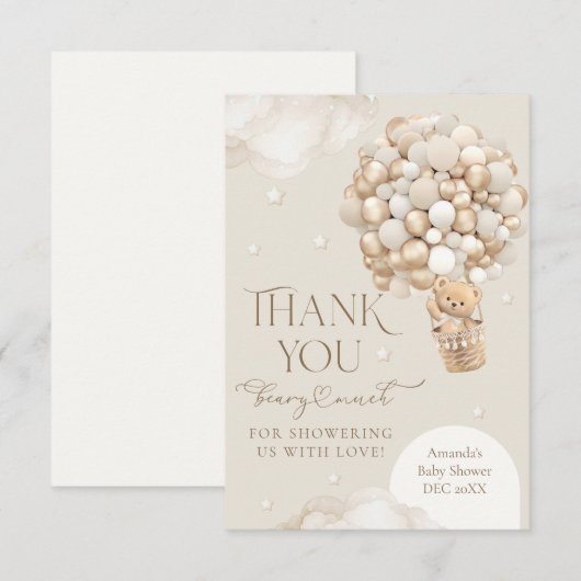 We kunnen nauwelijks wachten op genderneutraal Bab Bedankkaart (Voorkant / Achterkant)