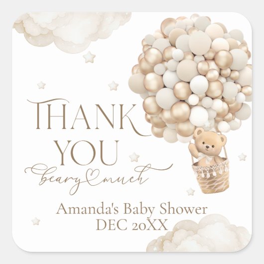 We kunnen nauwelijks wachten op genderneutraal Bab Vierkante Sticker (Voorkant)