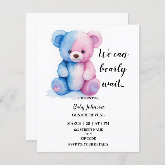 We kunnen nauwelijks wachten op genderonthulling f (Voorkant / Achterkant)