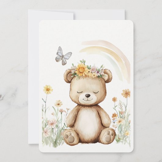 We kunnen nauwelijks wachten op Girly Wildflower B Kaart (Achterkant)