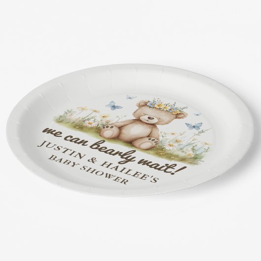 We kunnen nauwelijks wachten op Girly Wildflower B Papieren Bordje (Gekanteld)