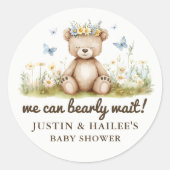 We kunnen nauwelijks wachten op Girly Wildflower B Ronde Sticker (Voorkant)