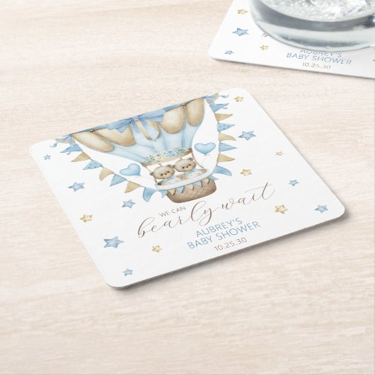 We kunnen nauwelijks wachten op het Baby shower va Kartonnen Onderzetters (Schuin)