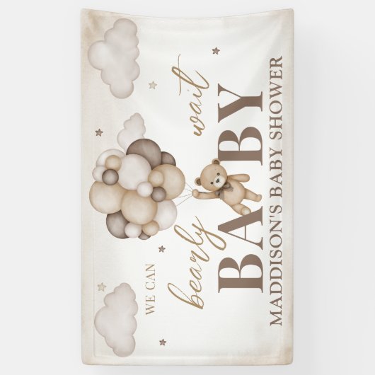 We kunnen nauwelijks wachten op het Baby showers v Spandoek (Verticaal)