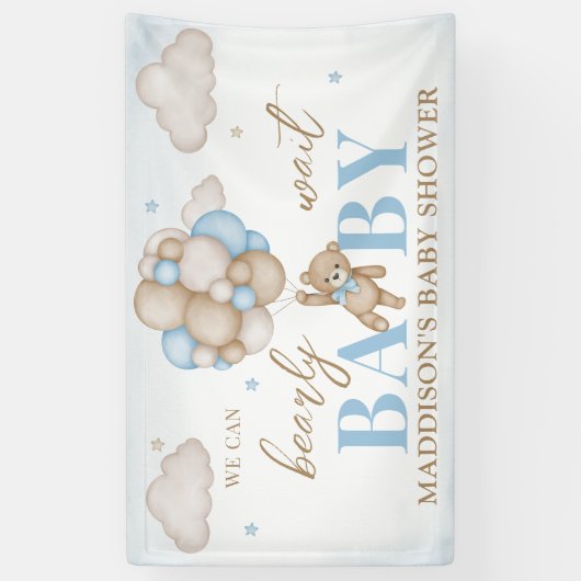We kunnen nauwelijks wachten op het Baby showers v Spandoek (Verticaal)