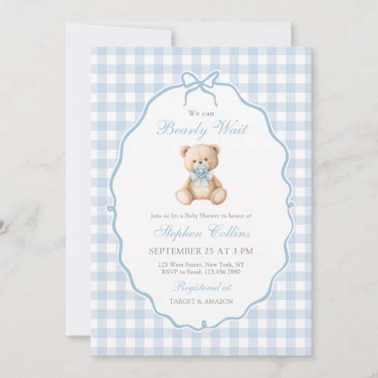 We kunnen nauwelijks wachten op het elegante teddy kaart (Voorkant)