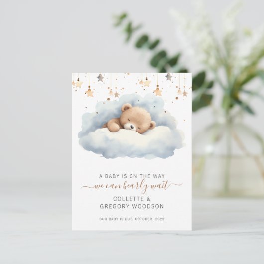 We kunnen nauwelijks wachten op het slapen Baby Be Aankondigingskaart (Staand voorkant)
