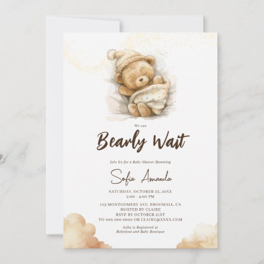 We kunnen nauwelijks wachten op het Teddy Bear-bab Kaart (Voorkant)