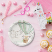 We kunnen nauwelijks wachten op Mint Green Baby sh Papieren Bordje (Feest)