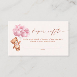 We kunnen nauwelijks wachten op roze ballon luier  informatiekaartje