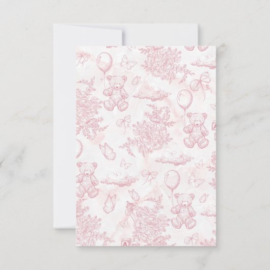 We kunnen nauwelijks wachten op roze Beren ballon  Kaart (Achterkant)