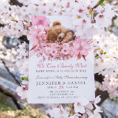 We kunnen nauwelijks wachten op roze bloemen Baby  Kaart