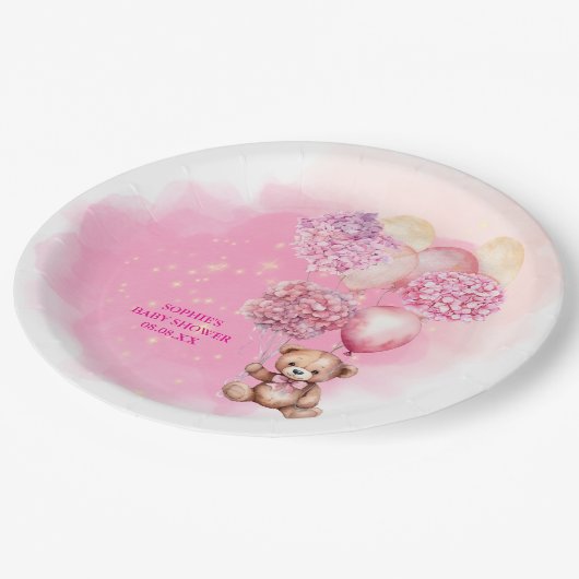 We kunnen nauwelijks wachten op roze hortensia's a papieren bordje (Gekanteld)