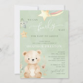 We kunnen nauwelijks wachten op Sage Green Baby sh Kaart (Voorkant)
