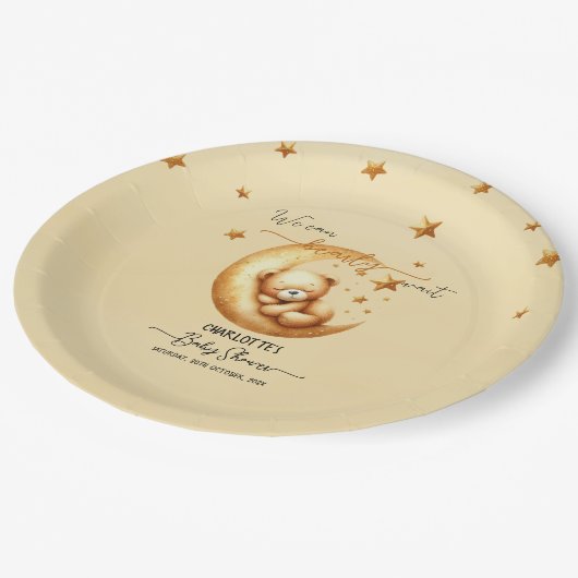 We kunnen nauwelijks wachten op Schattige Baby Bee Papieren Bordje (Gekanteld)