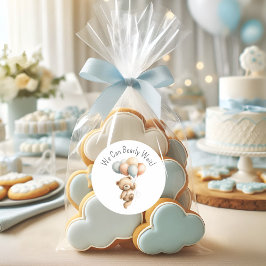 We kunnen nauwelijks wachten op Schattige Beer Boy Ronde Sticker