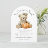 We kunnen nauwelijks wachten op Schattigee Pumpkin Kaart (Staand voorkant)