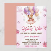 We kunnen nauwelijks wachten op Teddy Bear Pink Ba Kaart (Voorkant / Achterkant)