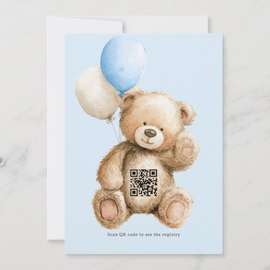 We kunnen nauwelijks wachten op Teddy Bear QR Boy  Kaart (Achterkant)