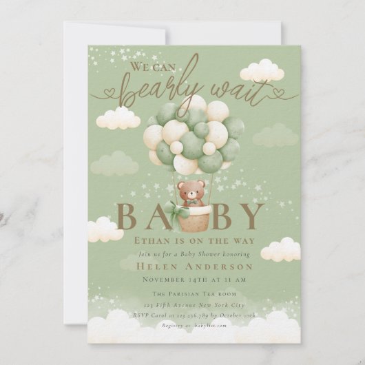We kunnen nauwelijks wachten op Teddy Bear Sage Ba Kaart (Voorkant)