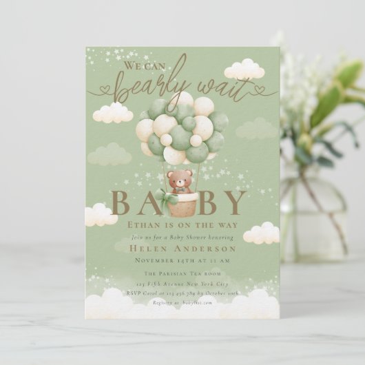 We kunnen nauwelijks wachten op Teddy Bear Sage Ba Kaart (Staand voorkant)