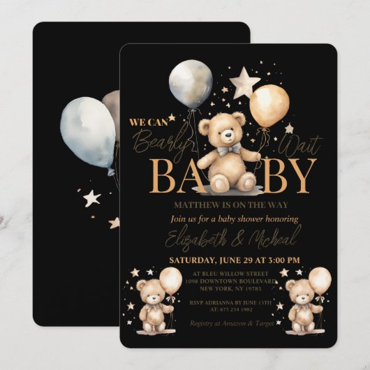 We kunnen nauwelijks wachten op thema Baby shower  Kaart (Voorkant / Achterkant)