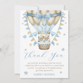 We kunnen nauwelijks wachten op Twin Boy Baby Spri Bedankkaart