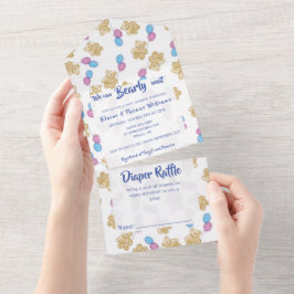 We kunnen nauwelijks wachten op Waterverf Baby sho All In One Uitnodiging