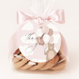 We kunnen nauwelijks wachten | Pink Baby Girl Bedankjes Labels