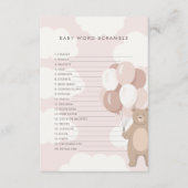 We kunnen nauwelijks wachten | Pink Baby Word Scra Informatiekaartje (Voorkant)