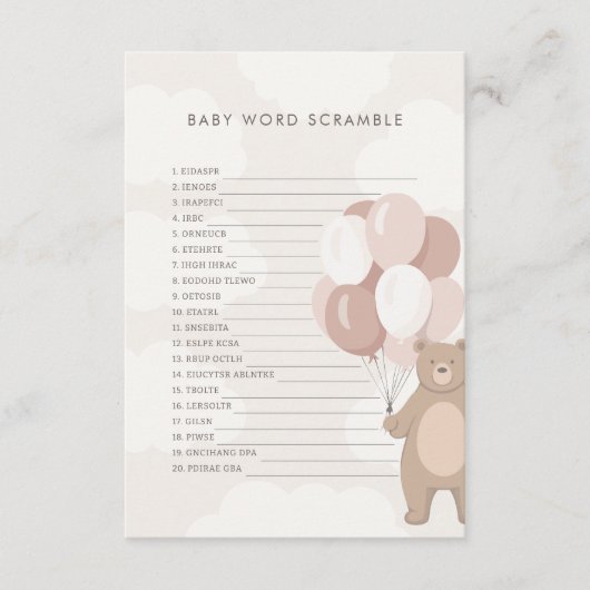 We kunnen nauwelijks wachten | Pink Baby Word Scra Informatiekaartje (Voorkant)