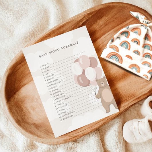 We kunnen nauwelijks wachten | Pink Baby Word Scra Informatiekaartje