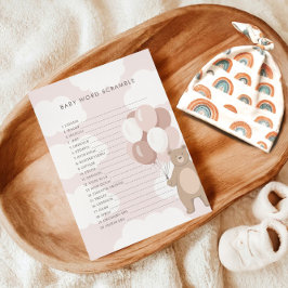 We kunnen nauwelijks wachten | Pink Baby Word Scra Informatiekaartje