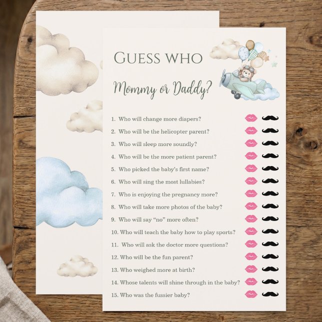 We Kunnen Nauwelijks Wachten Raad Wie Mama of Papa (Guess Who Mommy or Daddy Game Bearly Wait Boy)